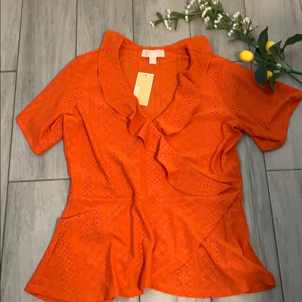 New Michael kors medium orange blouse